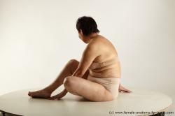 Underwear Woman Asian Sitting poses - ALL Overweight short black Sitting poses - simple Academic